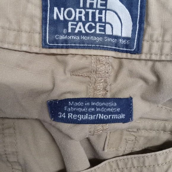 The North Face Shorts Mens Size 34‎ Beige Khaki Cargo Check Outdoor Gorpcore - Picture 7 of 10